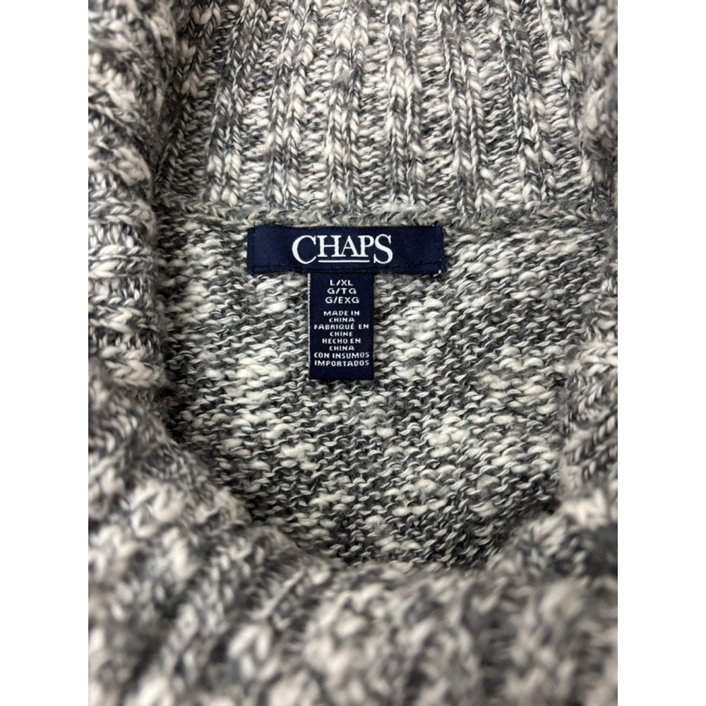 Women’s CHAPS Grey Marled Knit Cowl Neck Sweater Poncho Top L / XL - Picture 5 of 7